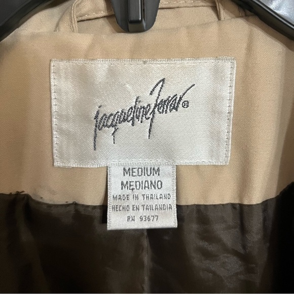 Women’s Vintage Jacqueline Ferrar Two Tone Tan Brown Long Jacket Size Medium - Picture 3 of 9